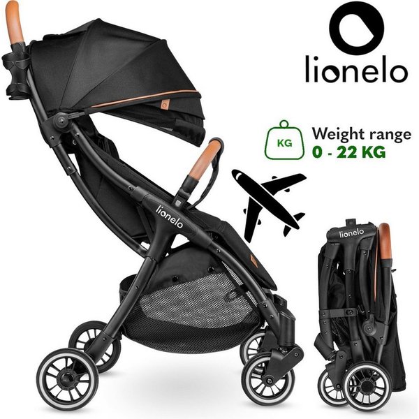 lionelo Kinder-Buggy JULIE ONE, Fußdecke,Getränkehalter,bis 22KG [Airline-Gepäck]