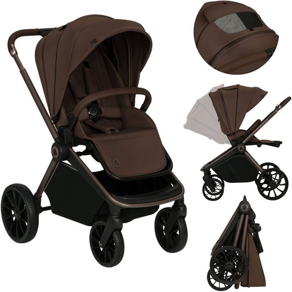 lionelo Kinder-Buggy MIKA PLUS, (Set), XXL-Verdeck/UPF50+/Mit Belüftungssystem