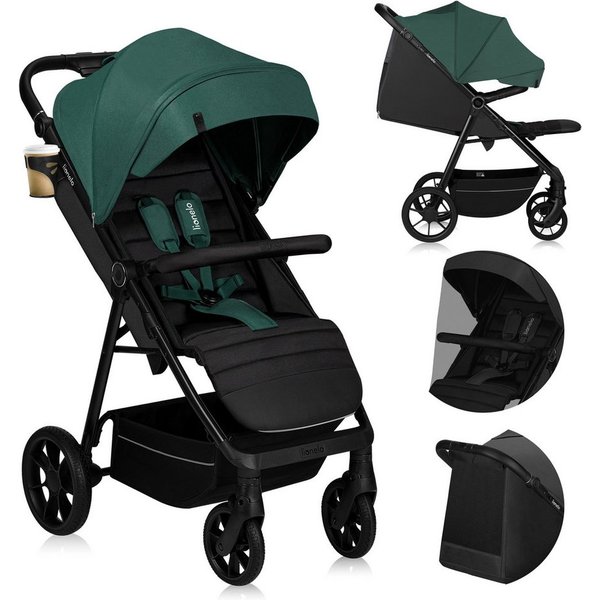 lionelo Kinder-Buggy MIRRA, (Set), PU-Allterrainräder/UPF50+/92cmLiegefläche/verstellbarerGriff