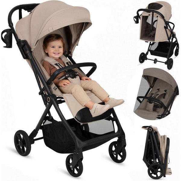lionelo Kinder-Buggy TANSI, (Set), GravelTech-Räder/Auto-Folding/92 cm Liege/inGrip/einhändig
