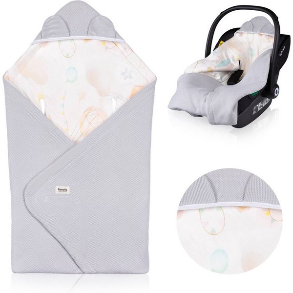 Kinderdecke TRAVEL SWADDLE BLANKET, lionelo, Hypoallergene Materialien/Bambus und Baumwolle/TOG 2,5