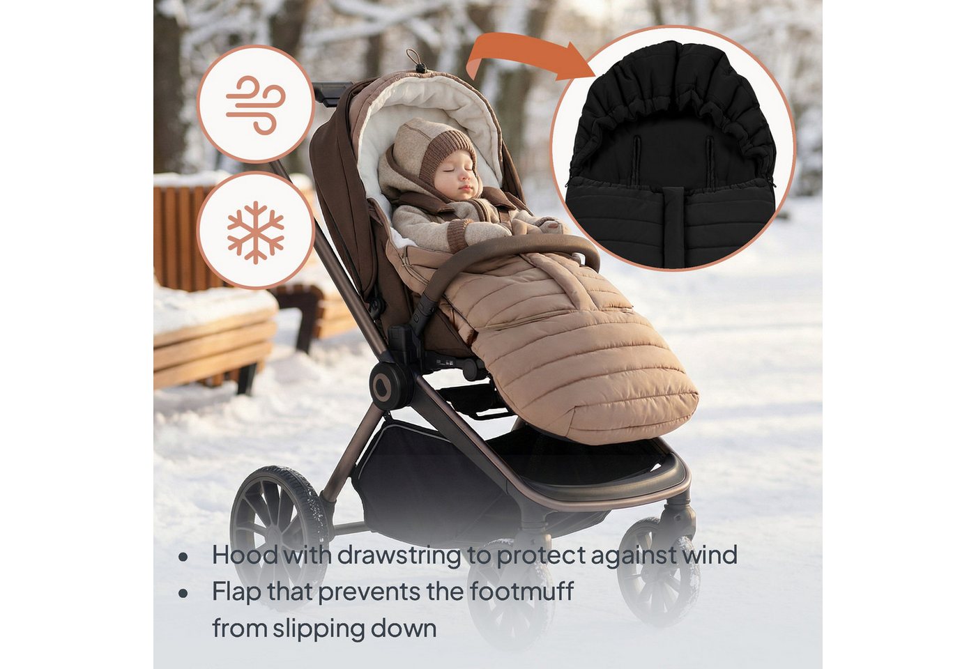 lionelo Kinderschlafsack OLI (Set, 2in1 Fußsack + Schutzhülle), Modular 2in1/wasserabweisend/UV-Schutz/warm bis-20°C – Bild 5 von 5