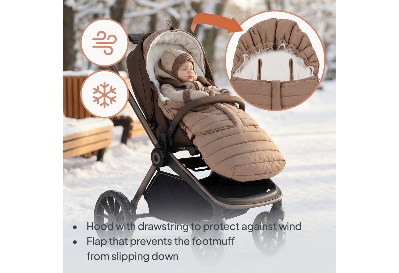 lionelo Kinderschlafsack OLI (Set, 2in1 Fußsack + Schutzhülle), Modular 2in1/wasserabweisend/UV-Schutz/warm bis-20°C – Bild 5 von 5