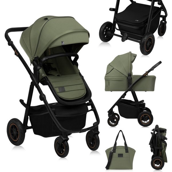 lionelo Kombi-Kinderwagen AMBER PLUS 2IN1, (Set 2in1 oder 3in1), 2-in-1-System / Babywanne & Buggy / Von Geburt bis 4 Jahre