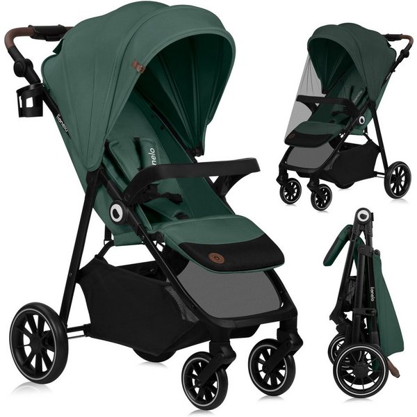 lionelo Kombi-Kinderwagen EMMA 1, (Set), Einhandfaltbar/Liegeposition/XXL-Verdeck/EVA-Räder