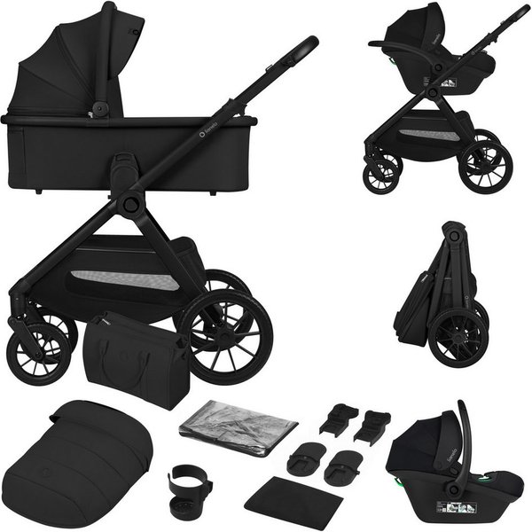lionelo Kombi-Kinderwagen LAYLA 3IN1, (Set), 3D-Panoramabelüftung/ XXL-Sitz/ komfortable Federung