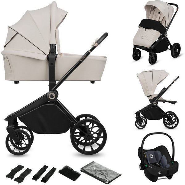 lionelo Kombi-Kinderwagen MIKA PLUS 3IN1, (Set), 3in1 Set mit Astrid i-size/XXL-Verdeck/Komfortable Dämpfung