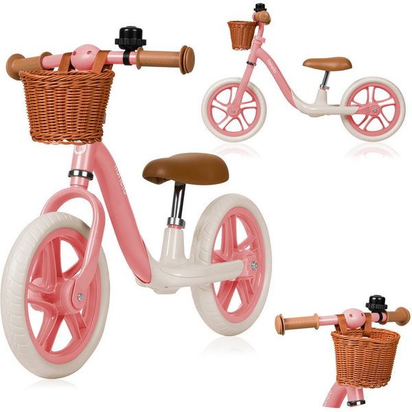 lionelo Laufrad ALEX PLUS Durchmesser 30,5 cm (12 Zoll) Zoll, inklusive Korb und Glocke/ideal zum Erlernen des Fahrradfahrens