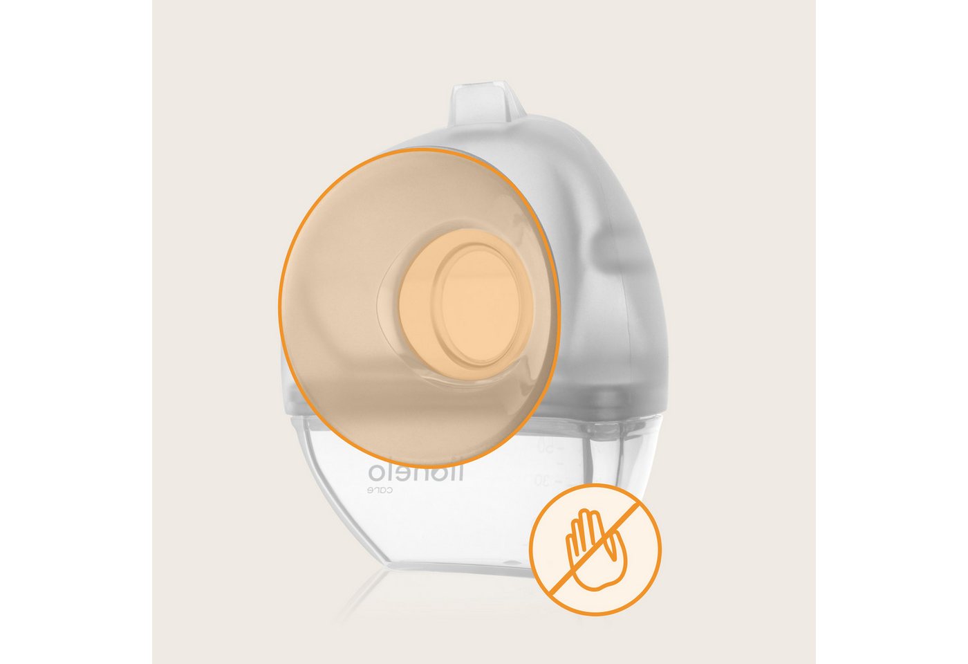 lionelo Milchbehälter MILKY 2IN1, Milchsammler & Handpumpe/60 ml/anatomisches Design – Bild 4 von 5