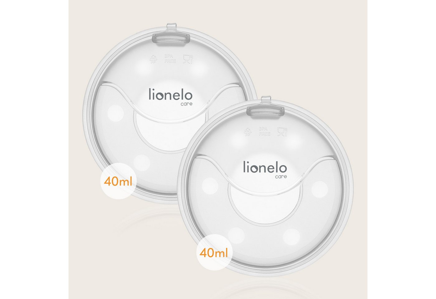lionelo Milchbehälter MILKY PLUS, 2er-Set/40 ml pro Stück/Etui/leicht/sterilisierbar – Bild 5 von 5