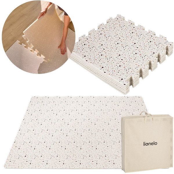 lionelo Spielmatte YOKA (Set, Set / Boho design), Geruchsneutral/beidseitig rutschfest/0+ Monate/tragbar