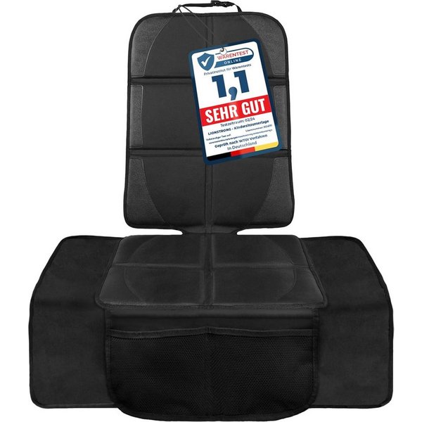 LIONSTRONG Kindersitzunterlage Premium, Autositzschoner [ISOFIX GEEIGNET], wasserabweisender Polyester Stoff, Sitzschutz Sitzschoner Auto Kindersitz - universel