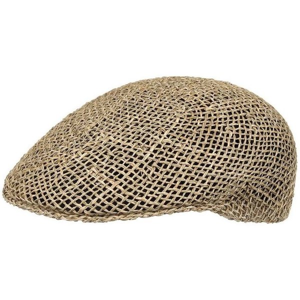 Lipodo Flat Cap (1-St) Strohcap mit Schirm, Made in Italy