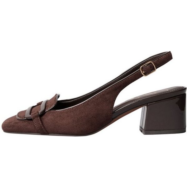 LIPSY Lipsy eckige Slingbacks mit Blockabsatz + Brosche Pumps