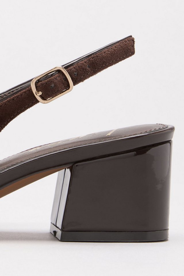 LIPSY Lipsy eckige Slingbacks mit Blockabsatz + Brosche Pumps – Bild 3 von 5