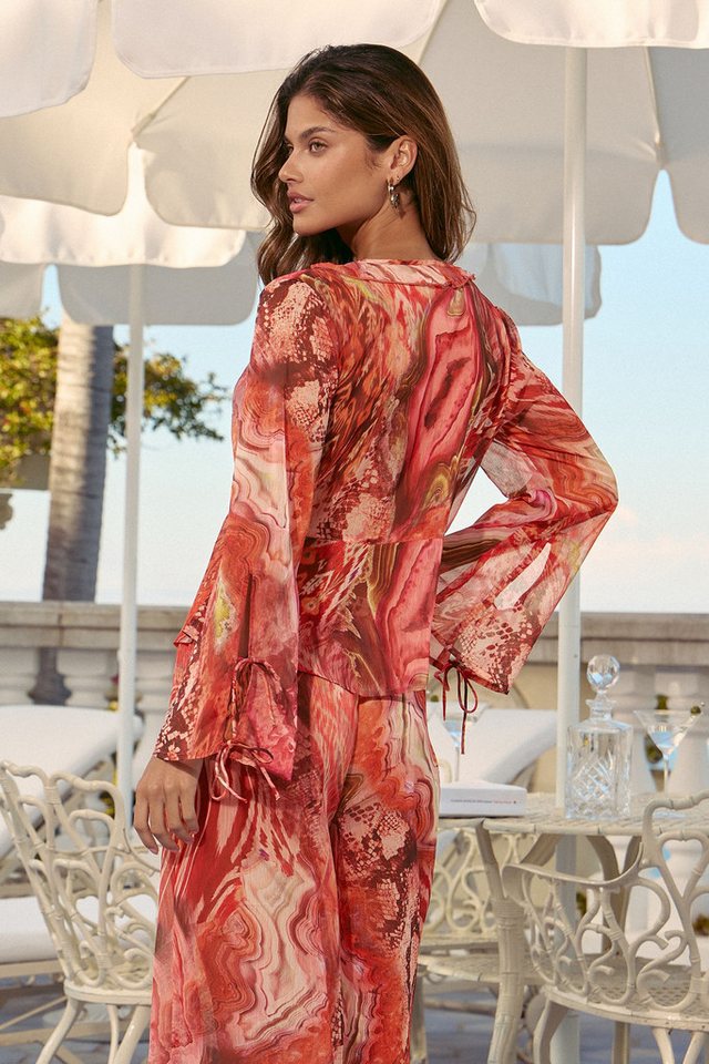 LIPSY Strandshirt Langes, locker fallendes Strandoberteil zum Binden (1-tlg) – Bild 2 von 5