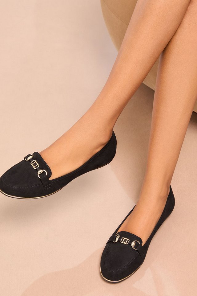 LIPSY Lipsy Velourskunstleder-Loafer, weite Passform Loafer – Bild 2 von 5