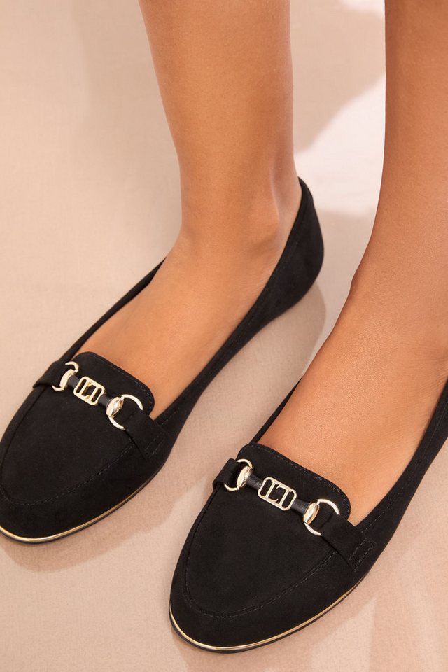 LIPSY Lipsy Velourskunstleder-Loafer, weite Passform Loafer – Bild 3 von 5