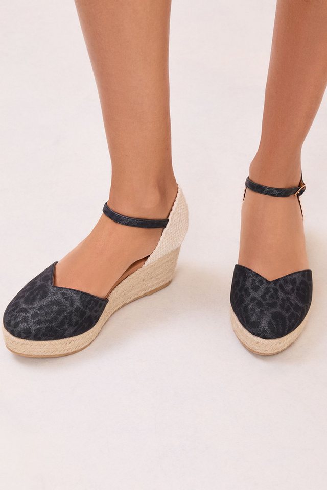 LIPSY Lipsy zweiteilige Espadrilles, Kunstveloursleder Keilsandalette – Bild 3 von 5