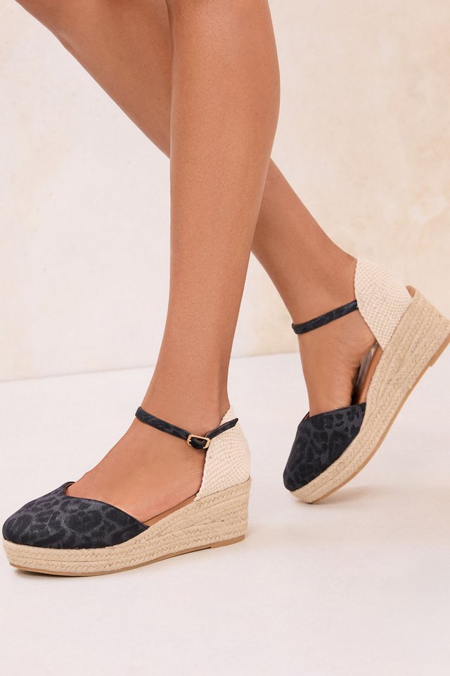 LIPSY Lipsy zweiteilige Espadrilles, Kunstveloursleder Keilsandalette – Bild 5 von 5