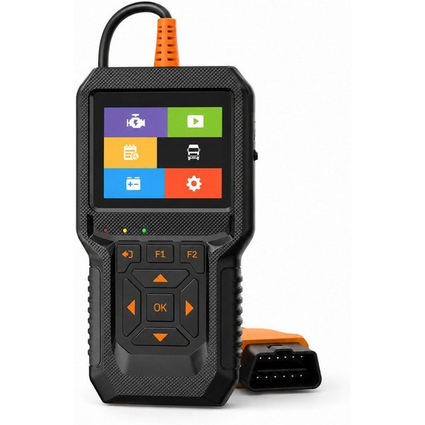 Lisabonde OBD2-Diagnosegerät KFZ Diagnosegerät OBD2 Scanner für PKW & LKW, 12V/24V Fehlerleser, Packung, 4-teilig, 2-in-1 Diagnose für PKW & LKW, Smog-Check Fun