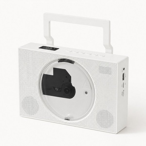 Lisabonde Tragbarer CD-Player mit Bluetooth, Akku & FM-Radio CD-Player (Zwei-Wege Bluetooth 5.1 (Senden & Empfangen), Sleep-Timer)