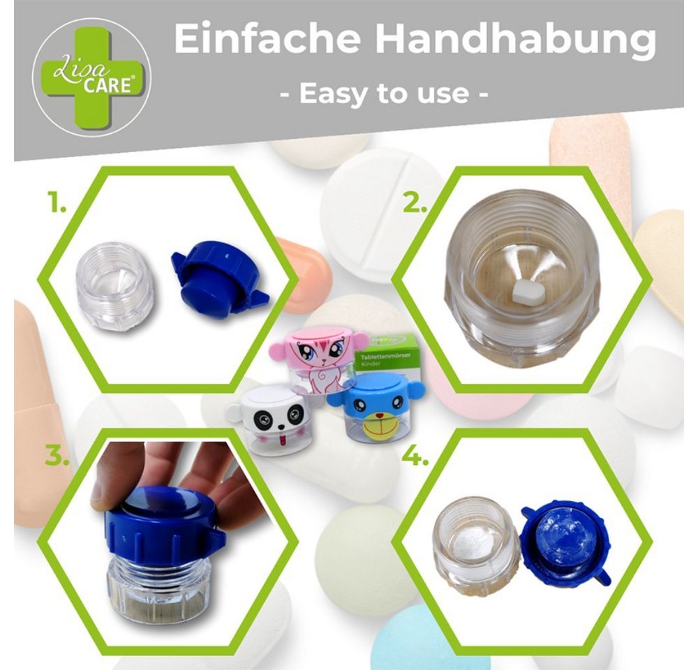 LisaCare Mörser Tablettencrusher - Tablettenmörser, (1-tlg), Stressfreie Medikamenteneinnahme! – Bild 3 von 5