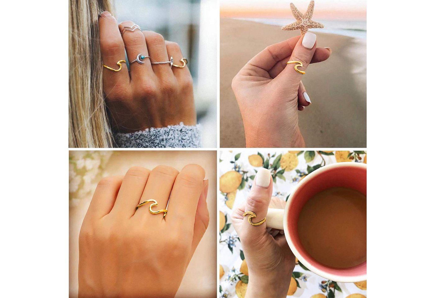 Lisandra Scott Fingerring WAVE Ring aus 925 Sterling Silber Welle Minimalistisch Wellenring, Zeitlos & filigran – Inspiriert von der Natur – Bild 3 von 3