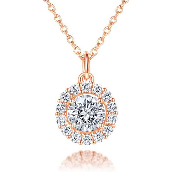 Lisandra Scott Kette mit Anhänger Damen Halskette mit Funkelndem Anhänger & Weißen Zirkonia Steinen, 50cm stilvolle Eleganz mit funkelndem Kristallanhänger für 