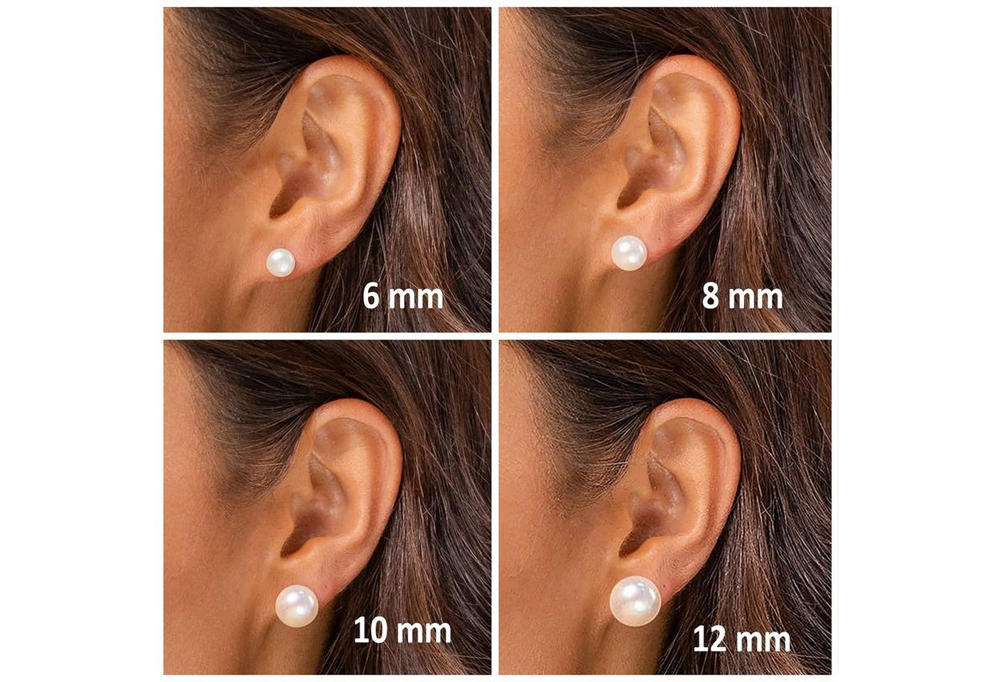 Lisandra Scott Perlenohrringe 925 Silber Ohrstecker mit weißen Süßwasser-Zuchtperlen, Ohrringe, Hochwertige Verarbeitung – Langlebig und stilvoll – Bild 3 von 5