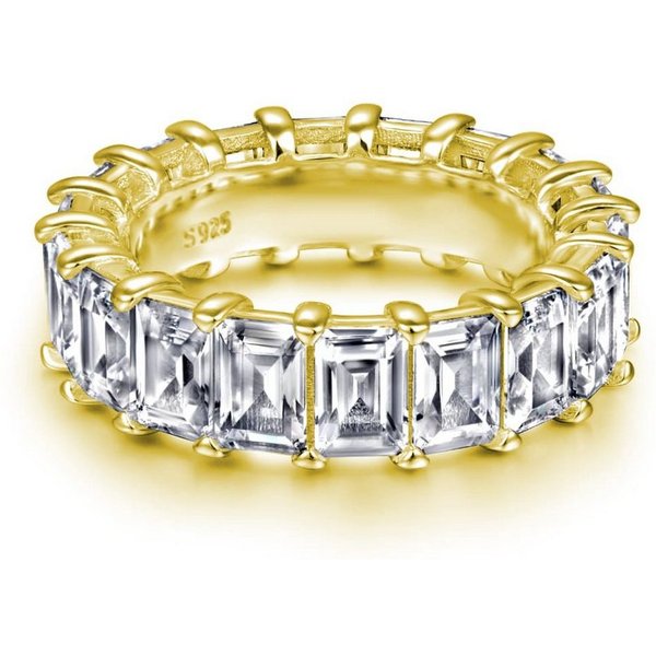 Lisandra Scott Silberring 18K Funkelnder Baguette Eternity Ring 925 Sterling Silber mit Steinen, Luxus, der bleibt – ein Ring wie ein Versprechen für die Ewigke