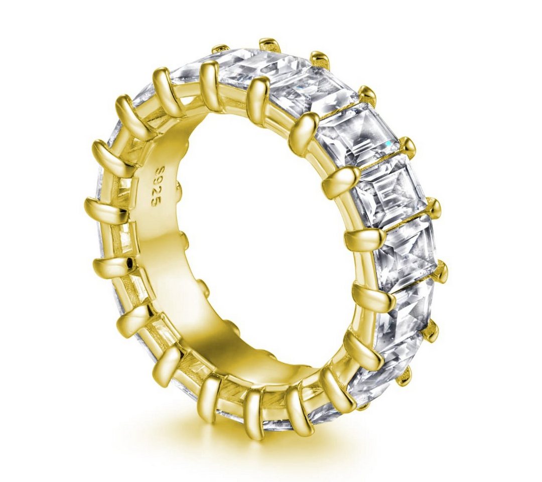 Lisandra Scott Silberring 18K Funkelnder Baguette Eternity Ring 925 Sterling Silber mit Steinen, Luxus, der bleibt – ein Ring wie ein Versprechen für die Ewigke – Bild 2 von 4