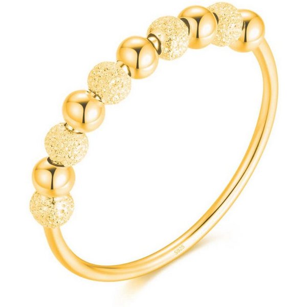 Lisandra Scott Silberring Anti-Stress Ring aus 925 Sterlingsilber mit drehbaren Glitzer-Kugeln