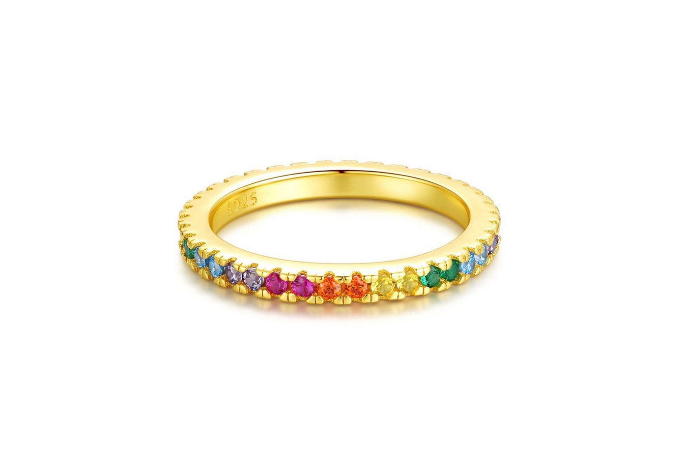 Lisandra Scott Silberring Eternity Ring 925 Silber »Bunte Zirkonia Steine« Regenbogen Rainbow, Ein Ring voller Farbe & Gefühl - funkelnd, bunt, bedeutungsvoll – Bild 2 von 4