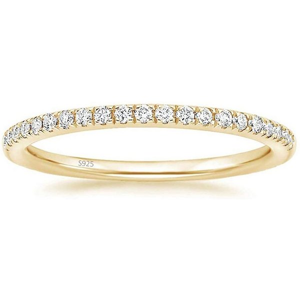 Lisandra Scott Silberring Eternity Ring 925 Sterlingsilber mit Zirkonia Steinen Schmal Damenring, Stilvoll & zeitlos – Ein Schmuckstück für die Ewigkeit