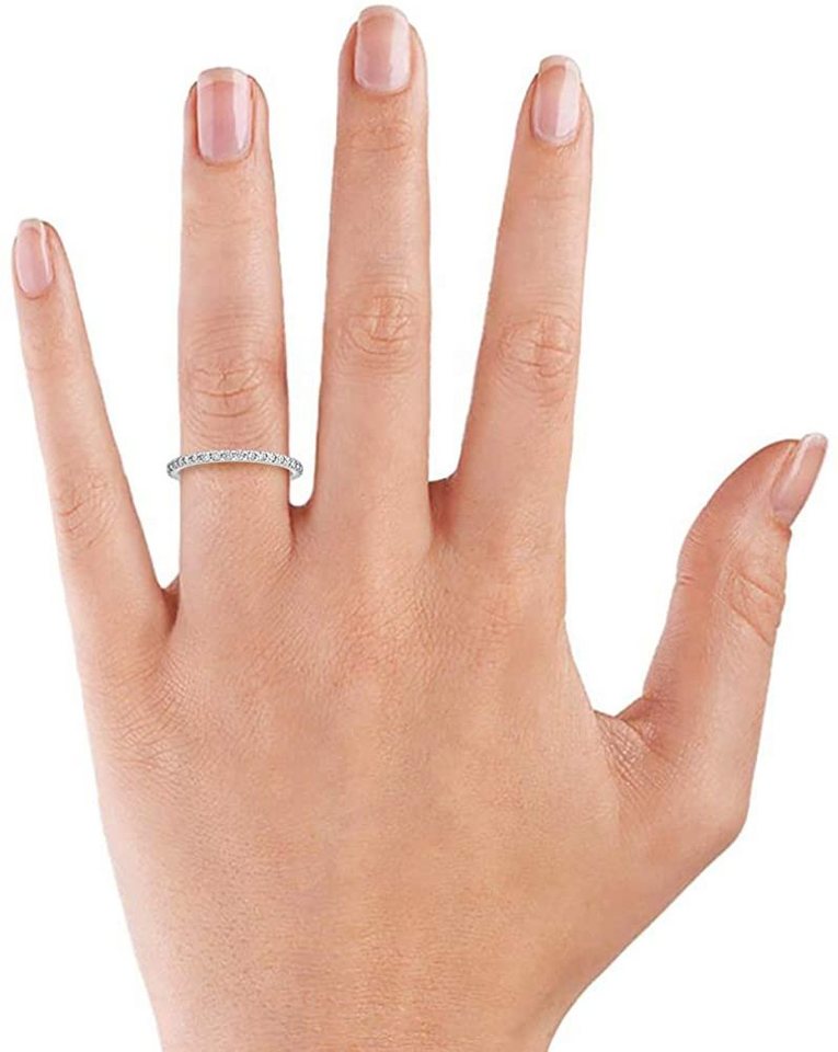 Lisandra Scott Silberring Eternity Ring 925 Sterlingsilber mit Zirkonia Steinen Schmal Damenring, Stilvoll & zeitlos – Ein Schmuckstück für die Ewigkeit – Bild 3 von 5