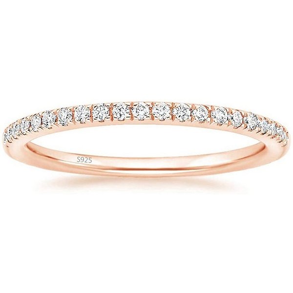 Lisandra Scott Silberring Eternity Ring 925 Sterlingsilber mit Zirkonia Steinen Schmal Damenring, Stilvoll & zeitlos – Ein Schmuckstück für die Ewigkeit