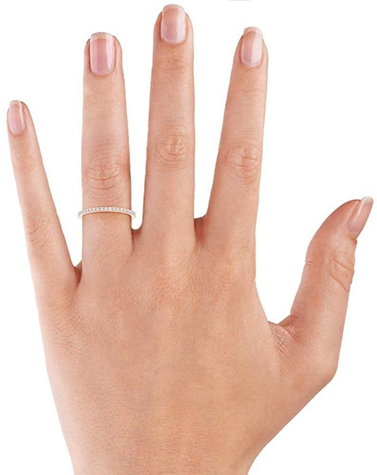 Lisandra Scott Silberring Eternity Ring 925 Sterlingsilber mit Zirkonia Steinen Schmal Damenring, Stilvoll & zeitlos – Ein Schmuckstück für die Ewigkeit – Bild 3 von 5