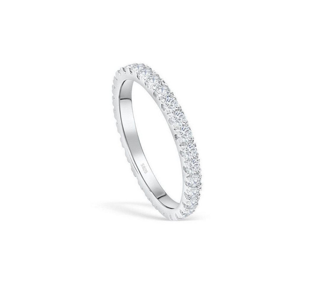 Lisandra Scott Silberring Eternity Ring Treasure 925 Sterling Silber mit Zirkonia Steinen Breit, Für starke Gefühle & stilvolle Hände – breiter Silberring mit G – Bild 2 von 4