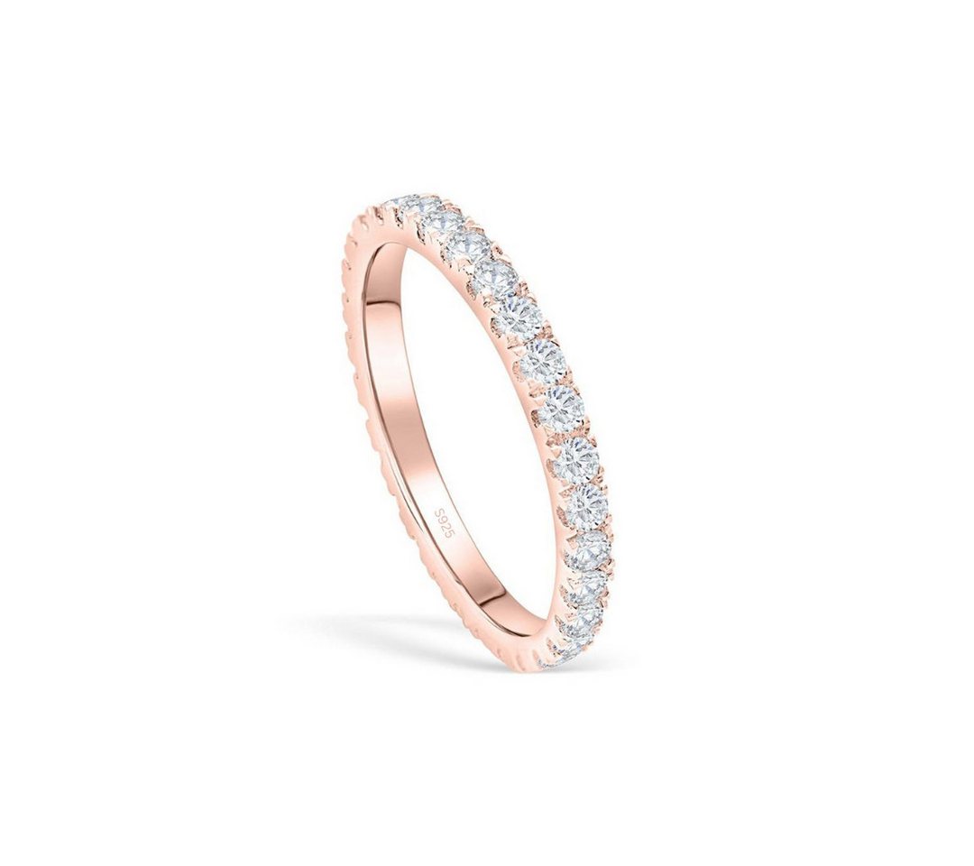 Lisandra Scott Silberring Eternity Ring Treasure 925 Sterling Silber mit Zirkonia Steinen Breit, Für starke Gefühle & stilvolle Hände – breiter Silberring mit G – Bild 2 von 4