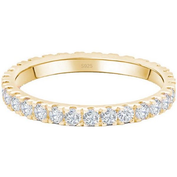 Lisandra Scott Silberring Eternity Ring Treasure 925 Sterling Silber mit Zirkonia Steinen Breit, Für starke Gefühle & stilvolle Hände – breiter Silberring mit G