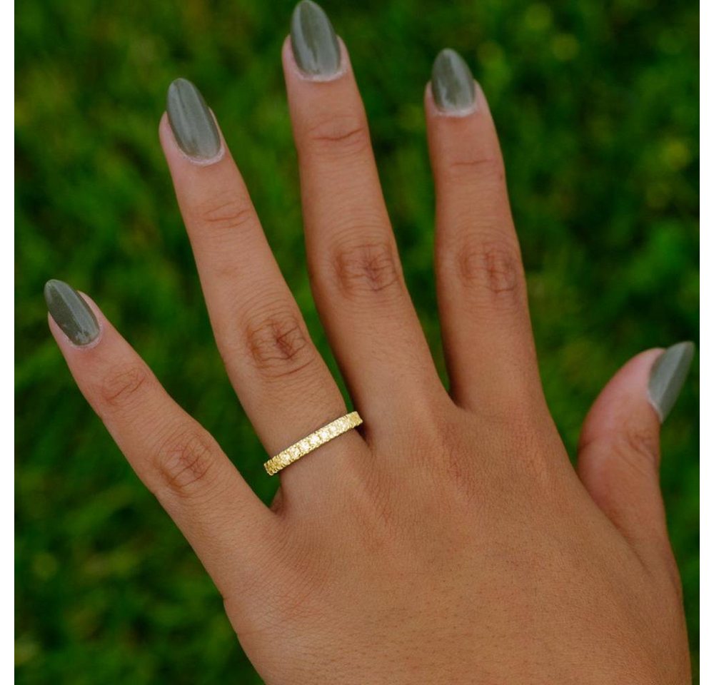 Lisandra Scott Silberring Eternity Ring Treasure 925 Sterling Silber mit Zirkonia Steinen Breit, Für starke Gefühle & stilvolle Hände – breiter Silberring mit G – Bild 3 von 4