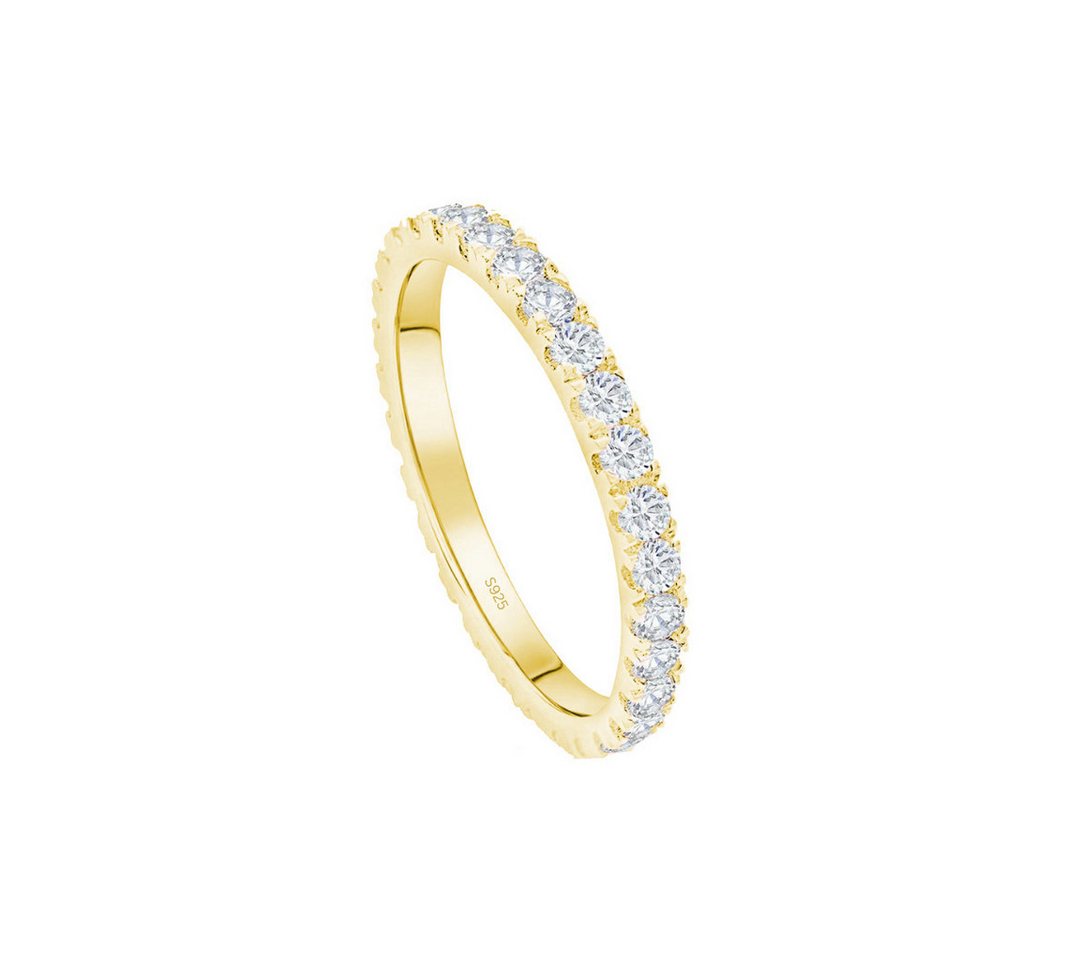 Lisandra Scott Silberring Eternity Ring Treasure 925 Sterling Silber mit Zirkonia Steinen Breit, Für starke Gefühle & stilvolle Hände – breiter Silberring mit G – Bild 4 von 4