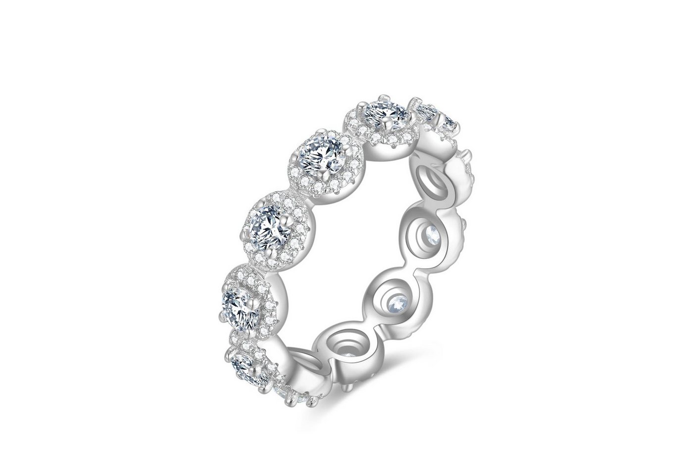Lisandra Scott Silberring Shiny Bella Ring aus 925 Sterlingsilber, Zirkonia Steine, Glitzernd von allen Seiten – Ein Ring, der Eindruck hinterlässt – Bild 2 von 4