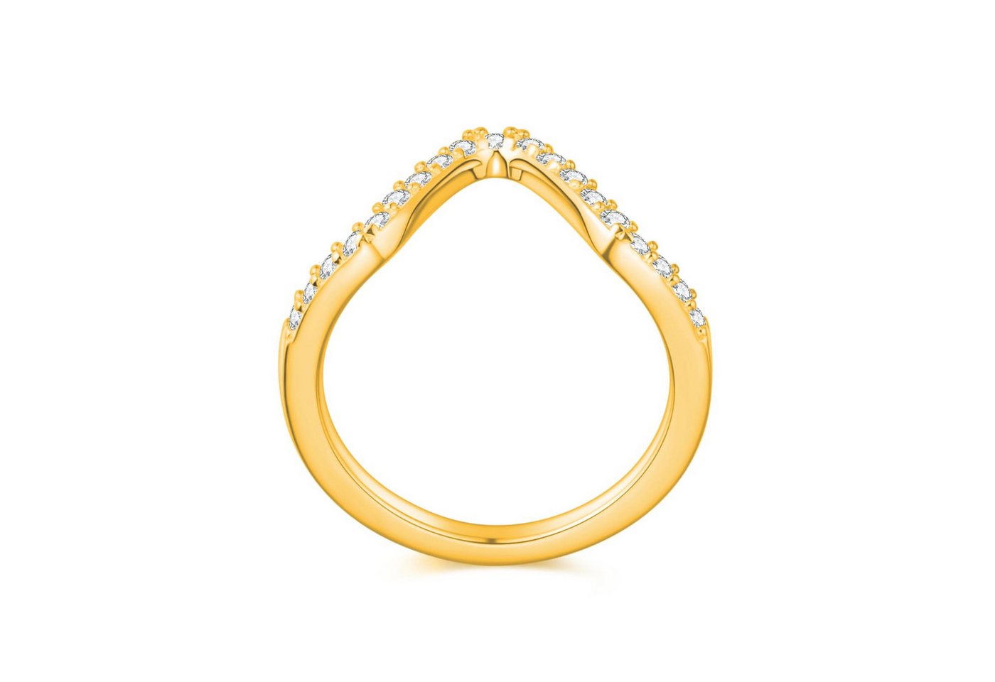 Lisandra Scott Silberring V-Form Ring aus 925 Sterlingsilber mit funkelnden Zirkonia Steinen, stilvoller V-Glanz für jeden Moment – Bild 3 von 5