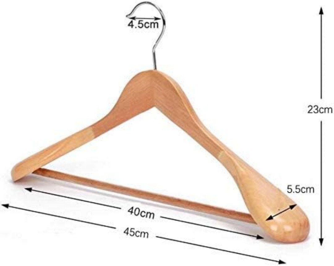 Liszton Kleiderbügel Kleiderbügel aus Holz mit extra breiter Schulterauflage 10 Stück – Bild 2 von 5