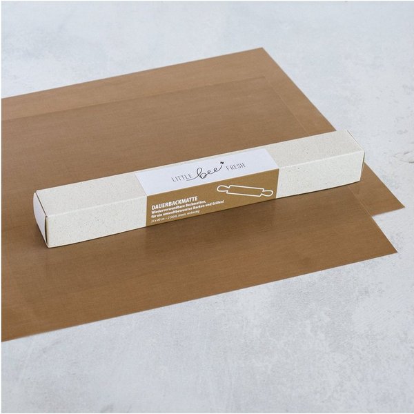 little bee fresh Backmatte Dauerbackmatte 33 x 40 cm – 2 Stück, (Set, 2 tgl), Teflonbeschichtete Glasfaser, flexibel zuschneidbar