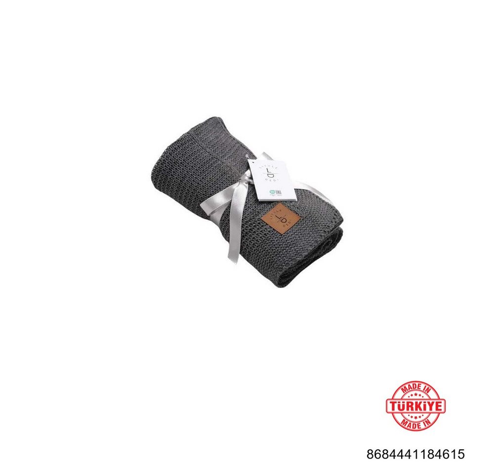 Babydecke Baby Strickdecke, Babydecke, Weich & Atmungsaktiv, 80x100cm, Grau, Little Dedi – Bild 5 von 5
