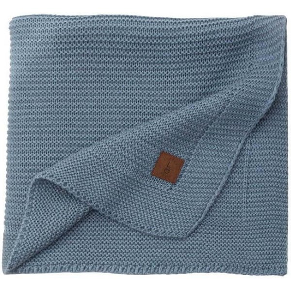 Babydecke Baby Strickdecke, Babydecke, Weich & Atmungsaktiv, 80x100cm, Rauchblau, Little Dedi