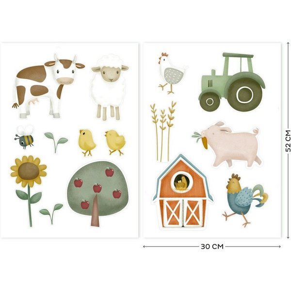 LITTLE DUTCH Wandsticker Little Farm (Set), Little Dutch - Luxus-Wandaufkleber - Kleiner Bauernhof - 30x42cm